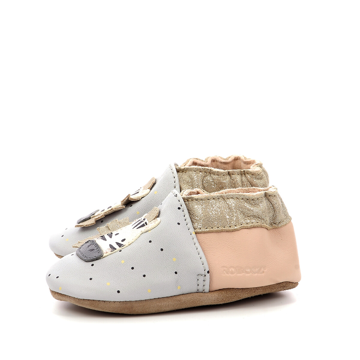 ROBEEZ<br>Pantufas de couro Zebra fofa