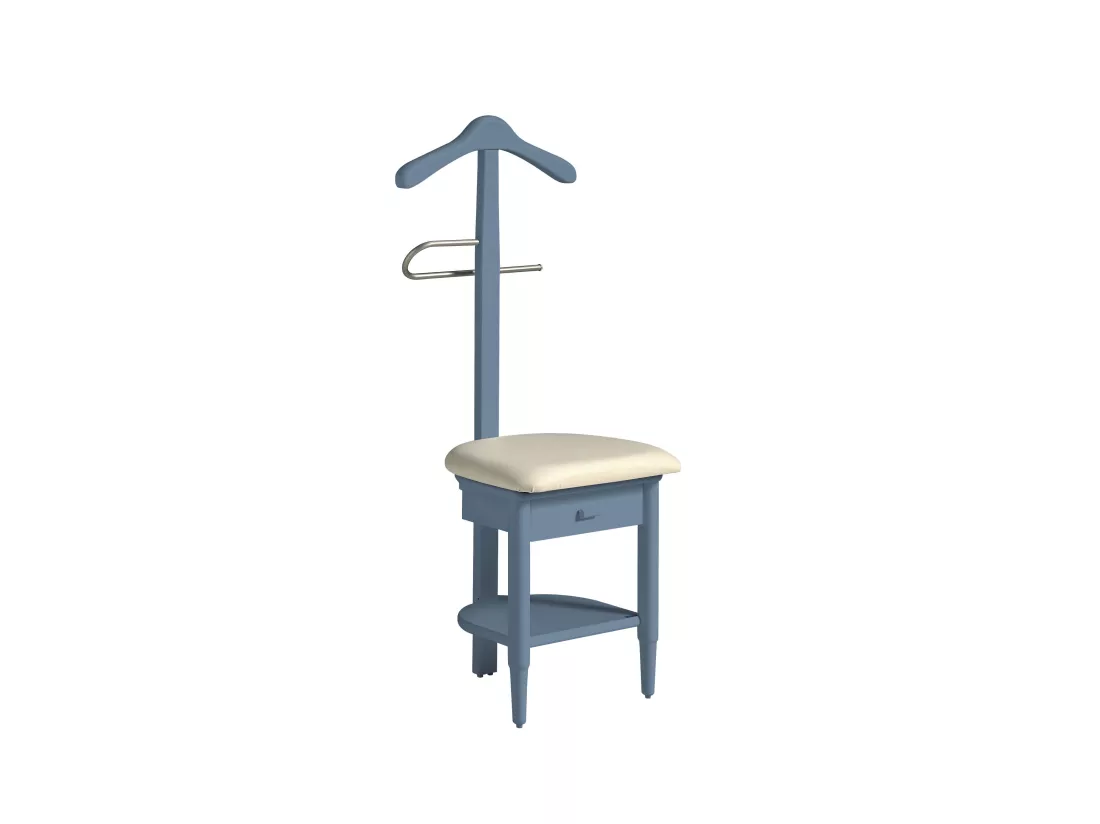 Valet de nuit - H115cm x L45cm x P41cm - hêtre massif bleu - Stanza
