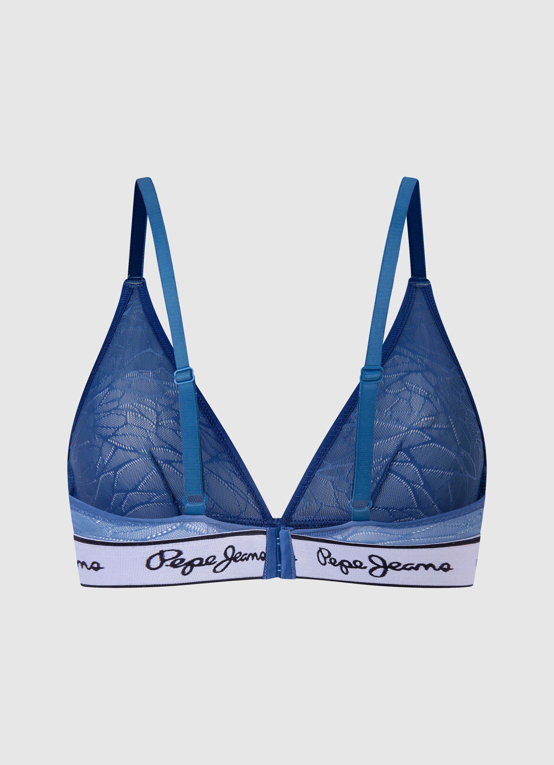 Sutiã de malha semitransparente - azul dulwich