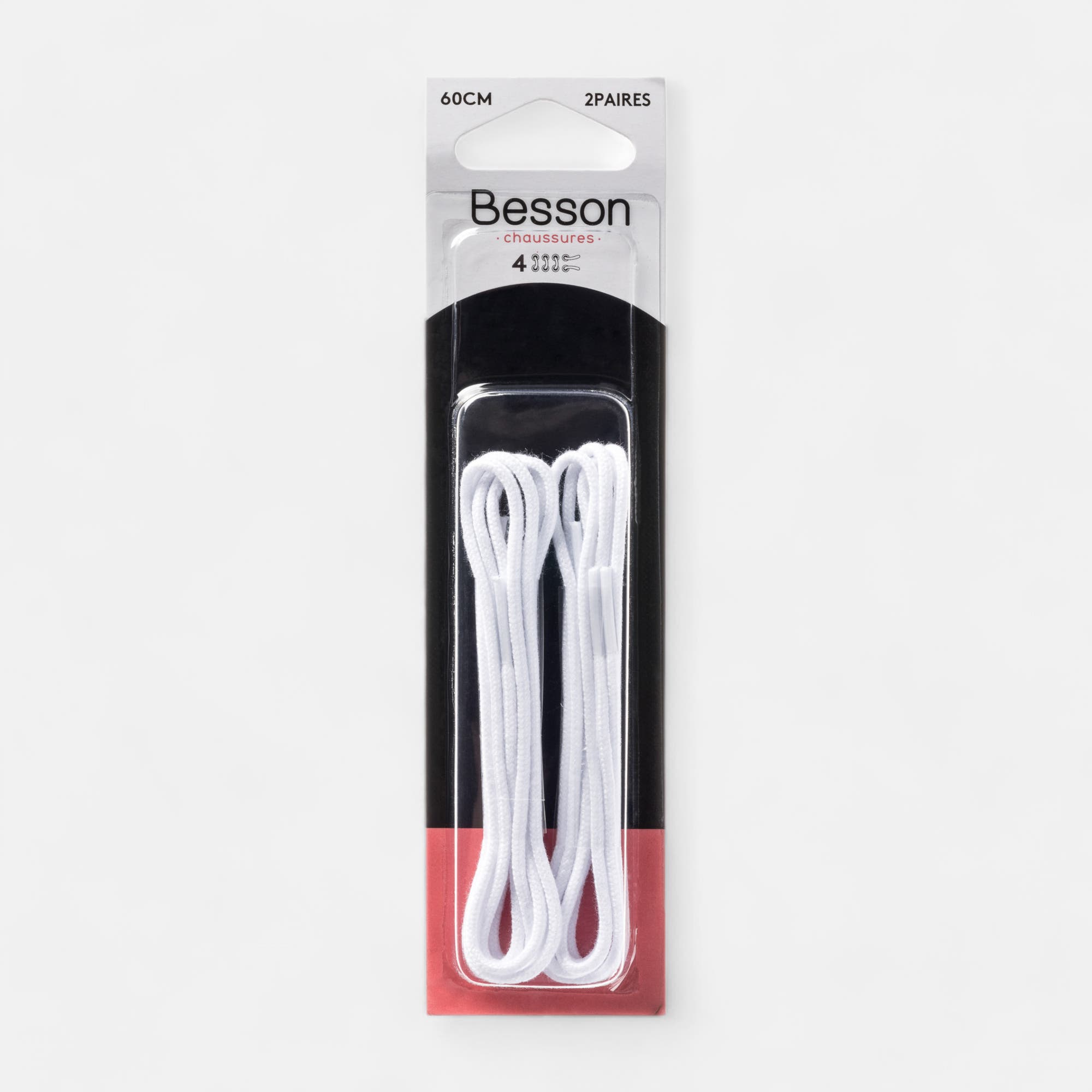 Lacets blanc 60cm sans coloris