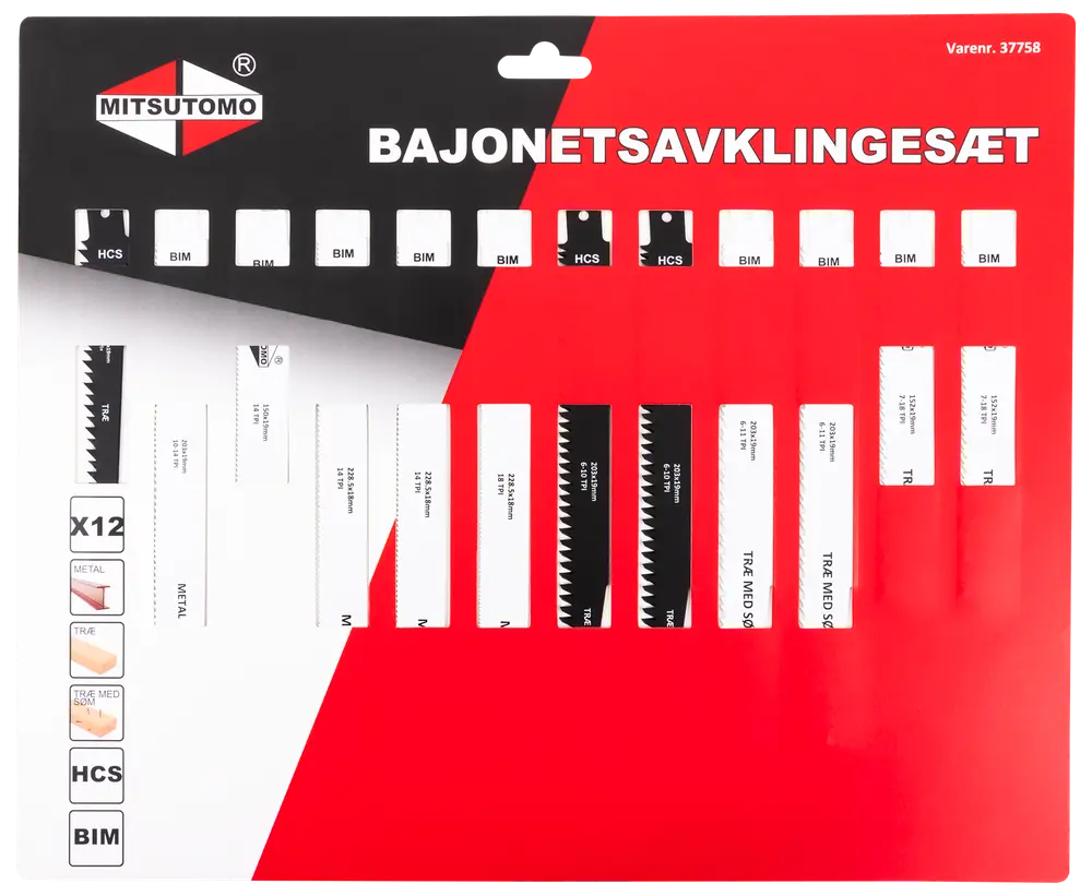 Mitsutomo Bajonetsavklingesæt 12 dele