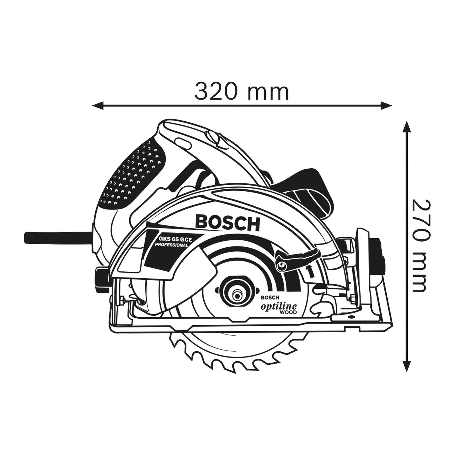 Bosch Professional GKS 65 GCE Cirkelzaag 190mm 1800W - 0601668900