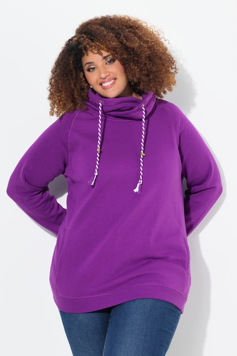Sweatshirt, weiter Stehkragen, Taschen, Raglan-Langarm