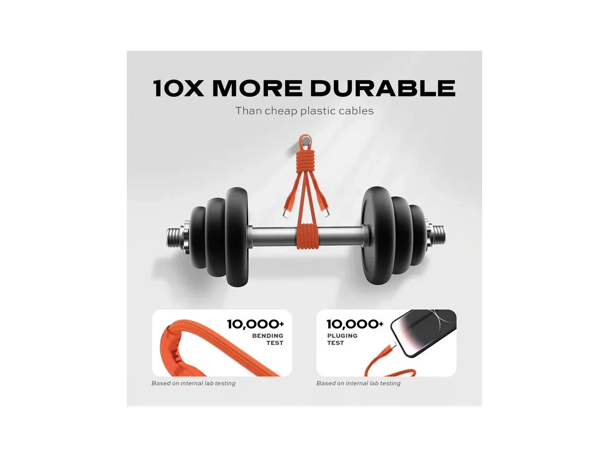 (1m) 100W MagStack Pro USB C auf USB C Magnet Nylon Ladekabel Power Delivery Datenkabel (PUP-0550-3FT-CC-ORG) - Orange