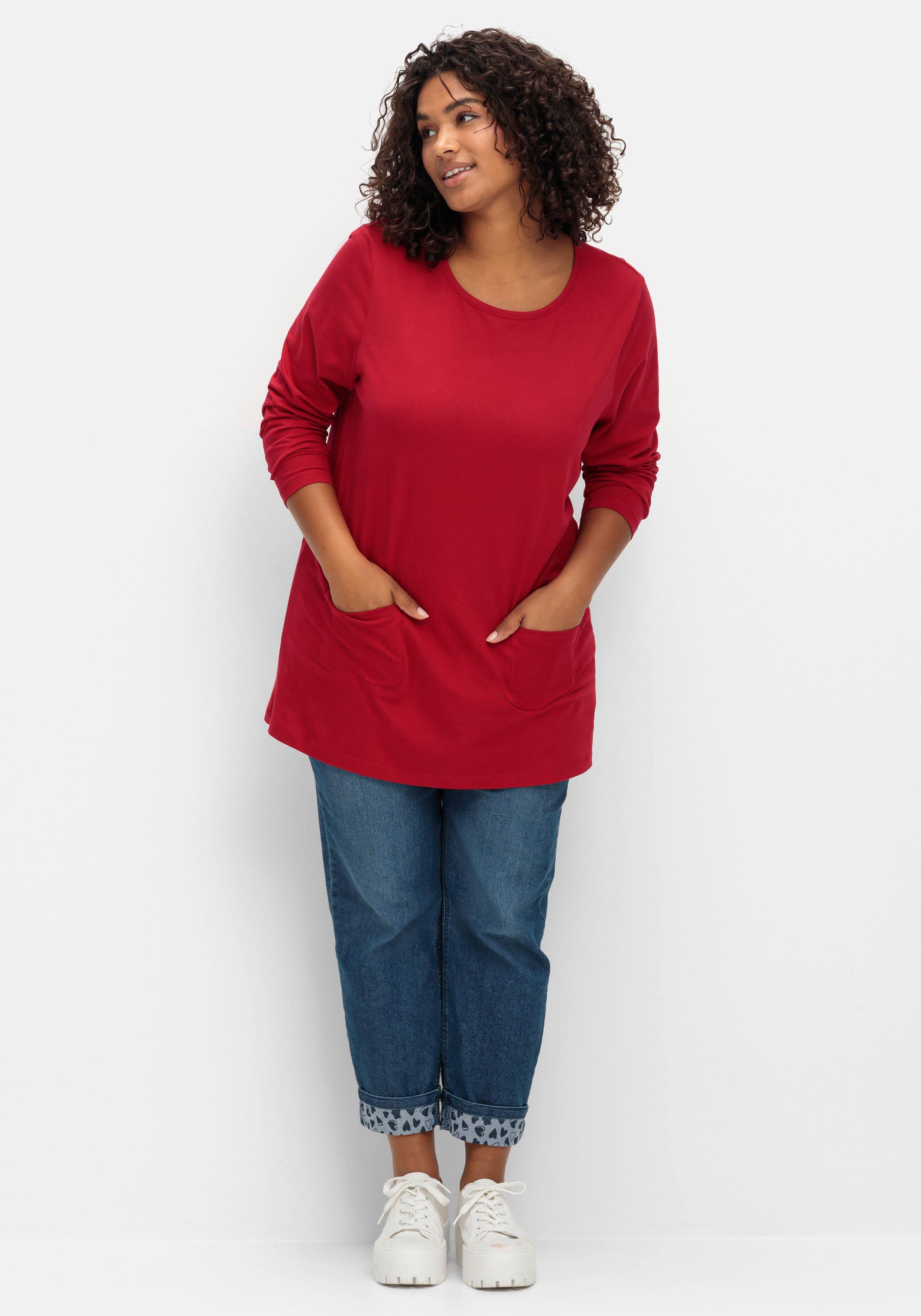 Longshirt mit aufgesetzten Taschen