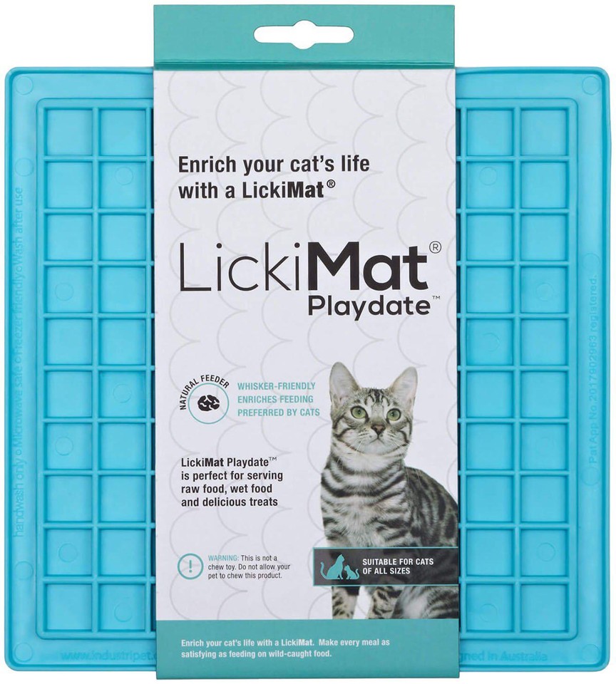 LICKIMAT -Slikkemåtte -Cat Playdate Light Blue 20X20Cm