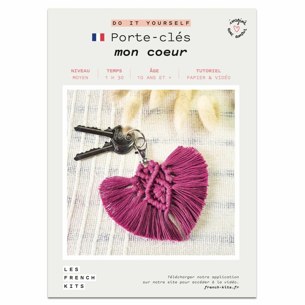 Coffret macramé - porte-clés coeur