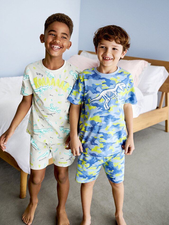 Conjunto de pijama estampado - Azul celeste