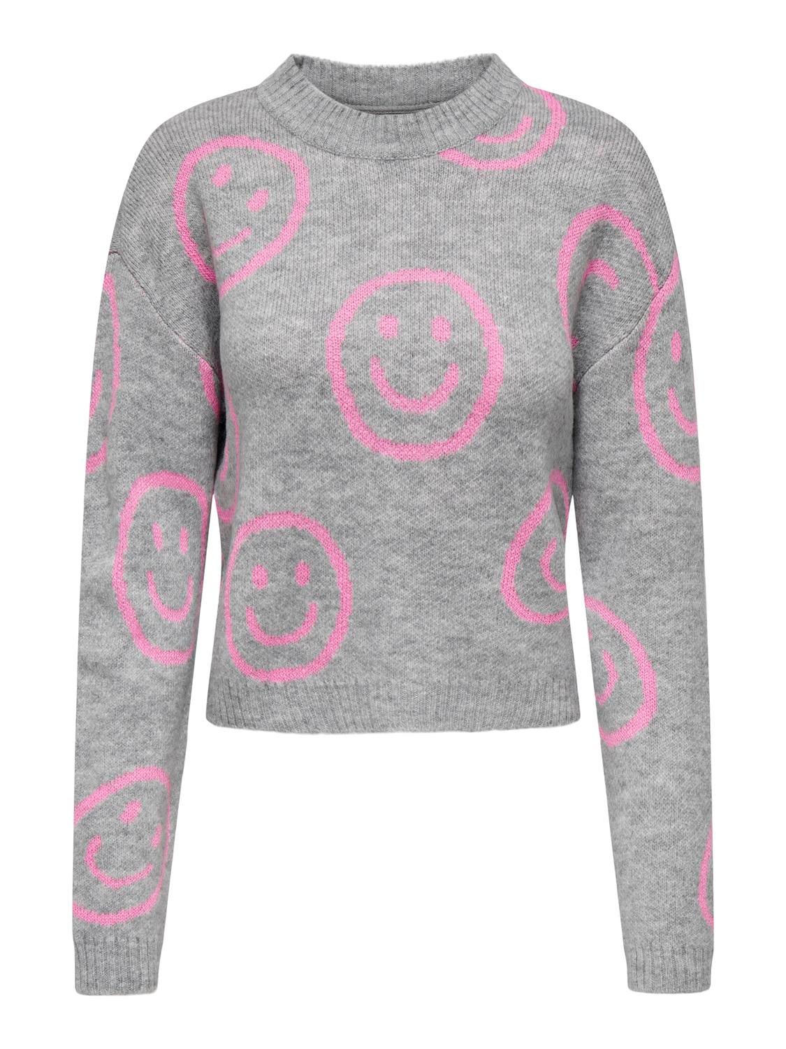 ONLHAPPIE Strickpullover Light Grey Melange