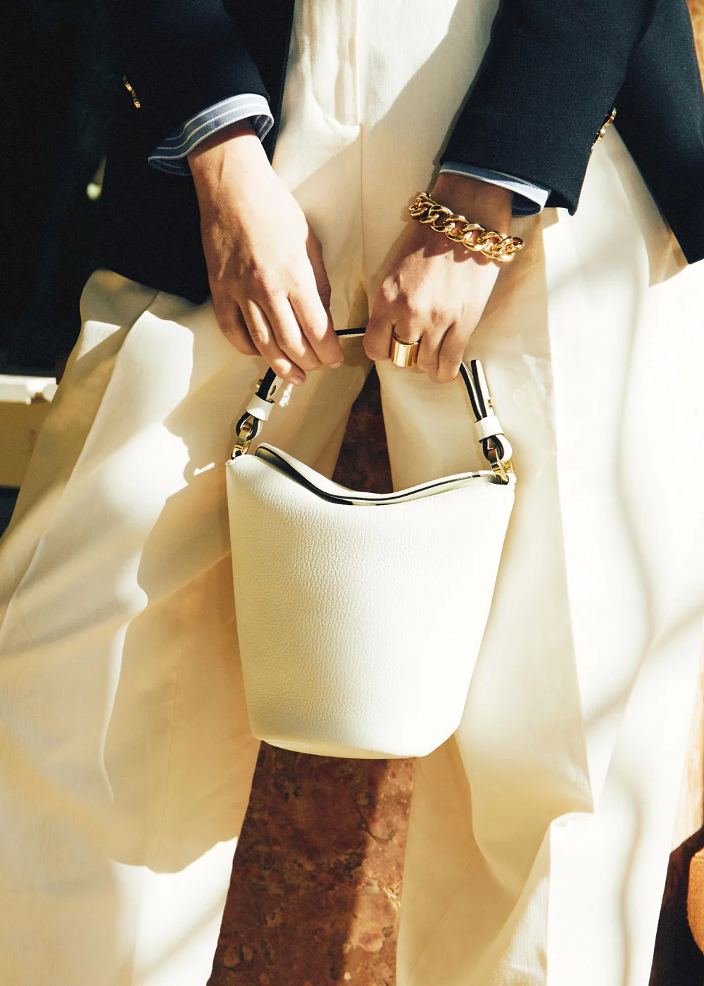 PETIT SEAU MARGOT CUIR BLANC