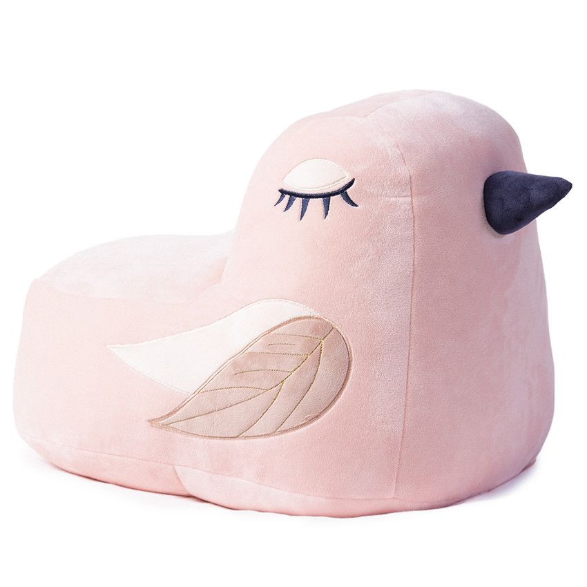 Pouf forme oiseau - Rose