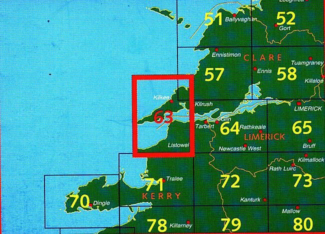 ORDNANCE SURVEY - 63 CLARE KERRY IRLANDE 1 50 000
