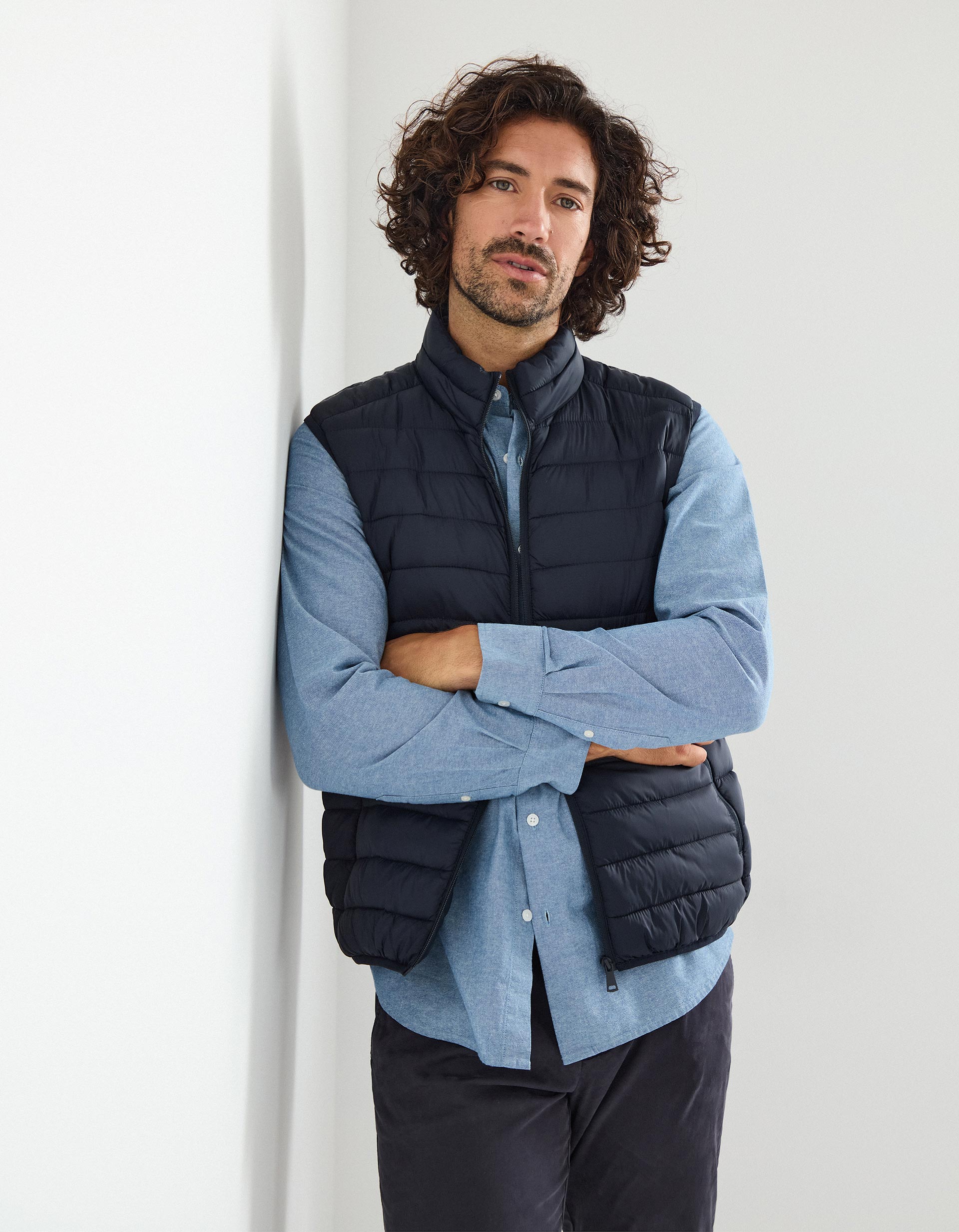 Colete Acolchoado, Homem, Azul Escuro