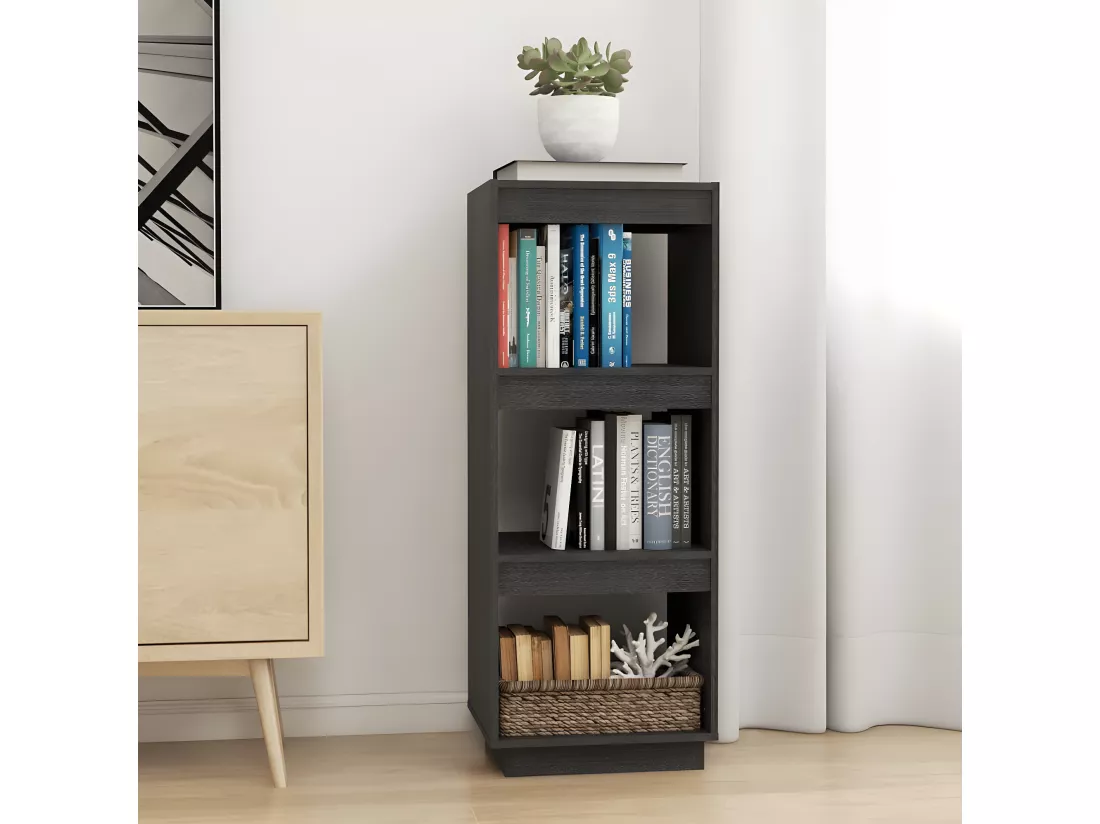 Bibliothèque/Séparateur de pièce Gris 40x35x103 cm Pin massif