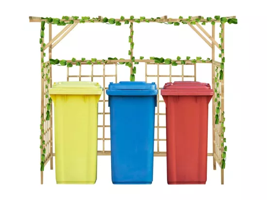 Pergola de jardin pour poubelles triples Bois de pin imprégné