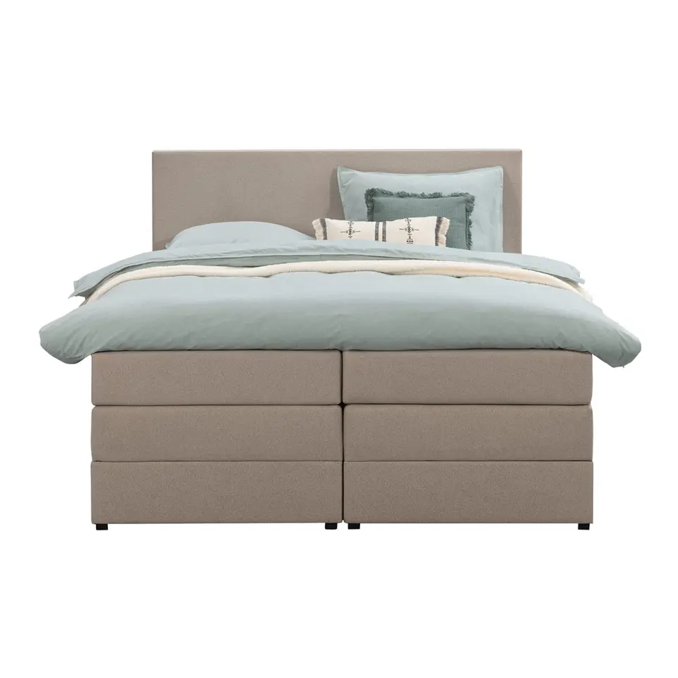 Boxspring met opbergruimte Liv egaal - beige - 160x200 cm