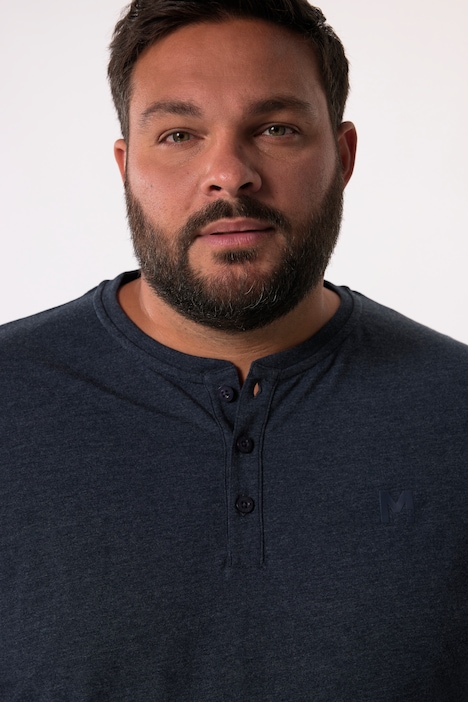 Men+ Henley, 2er-Pack, Basic, Halbarm, Rundhals, bis 8 XL