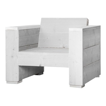 Loungestoel Marlind wit steigerhout