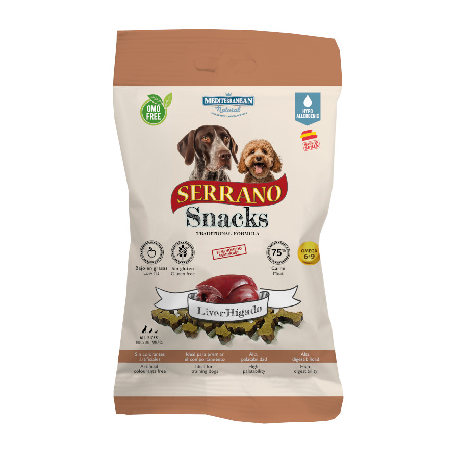 Biscoitos Naturais Mediterrâneos de Fígado de Pimentão Serrano para Cães
