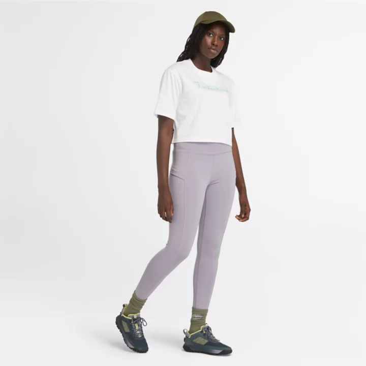 T-shirt court pour femme en blanc