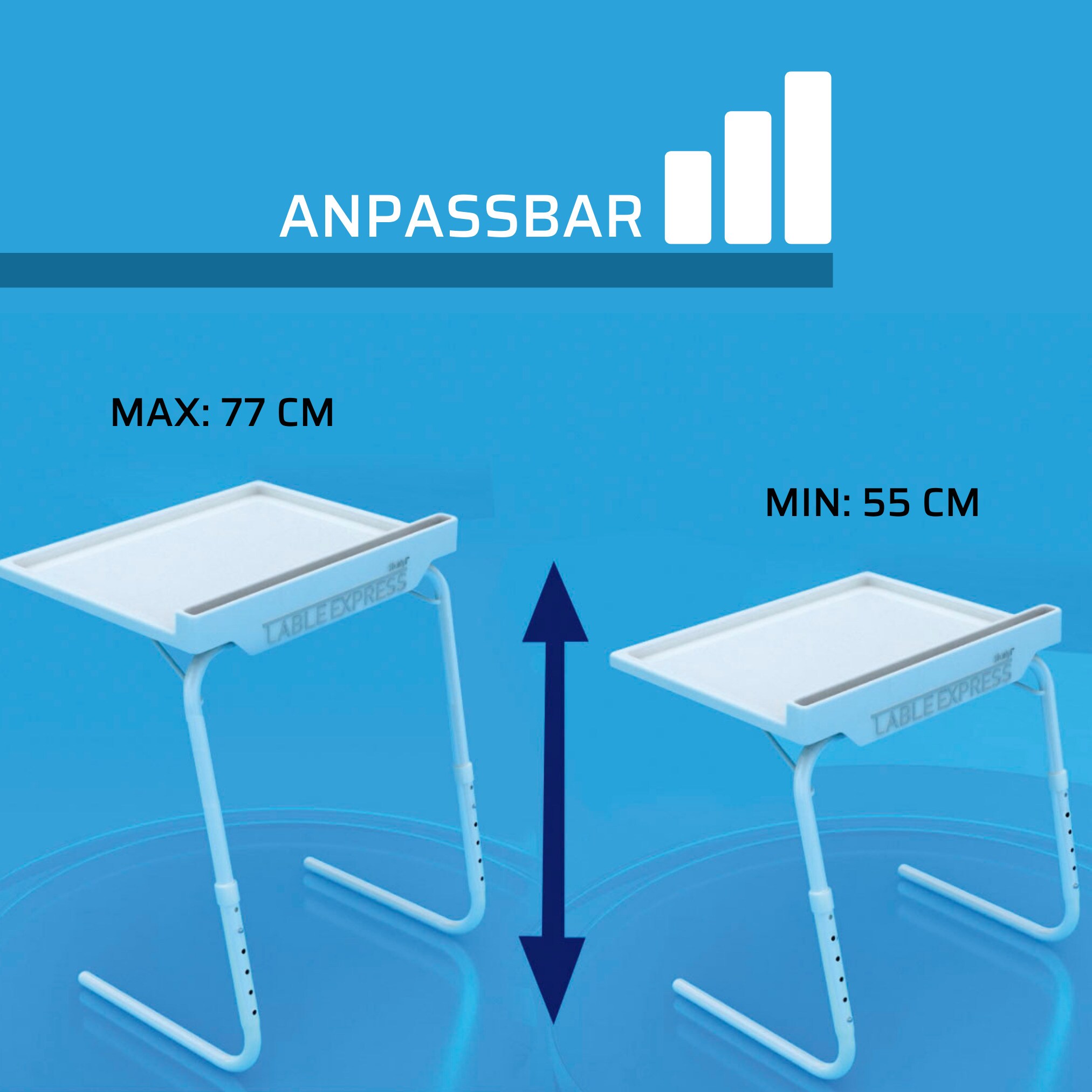 Starlyf® Beistelltisch klappbar höhenverstellbar L Form Table Express