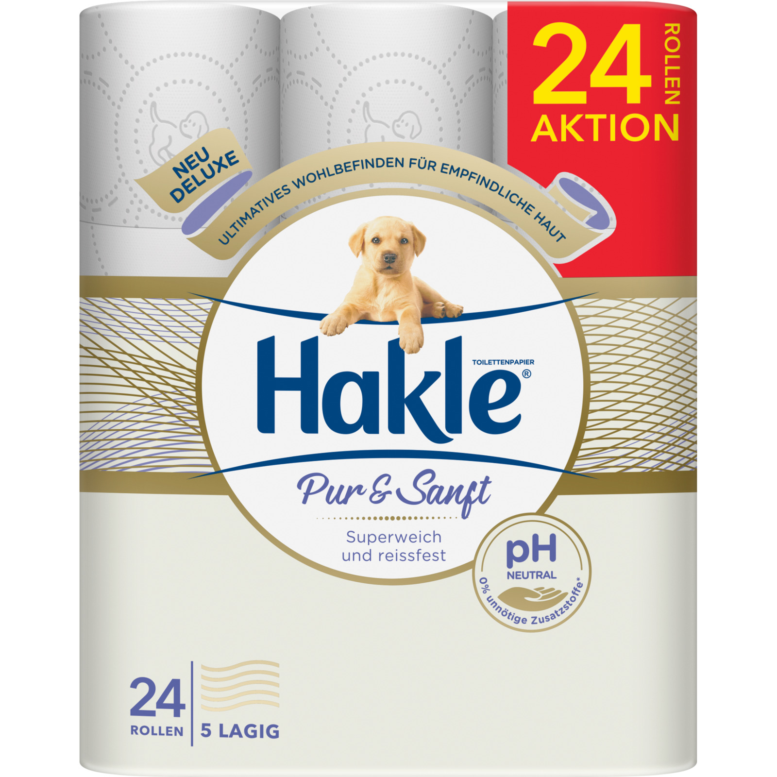 Hakle Toilettenpapier 5-lagig Pur & Sanft 24 er Pack