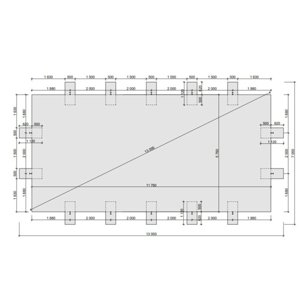 Piscine de jardin en bois - 12,20x6,20 x h.1,44 m - rectangulaire - coffre de filtration compris