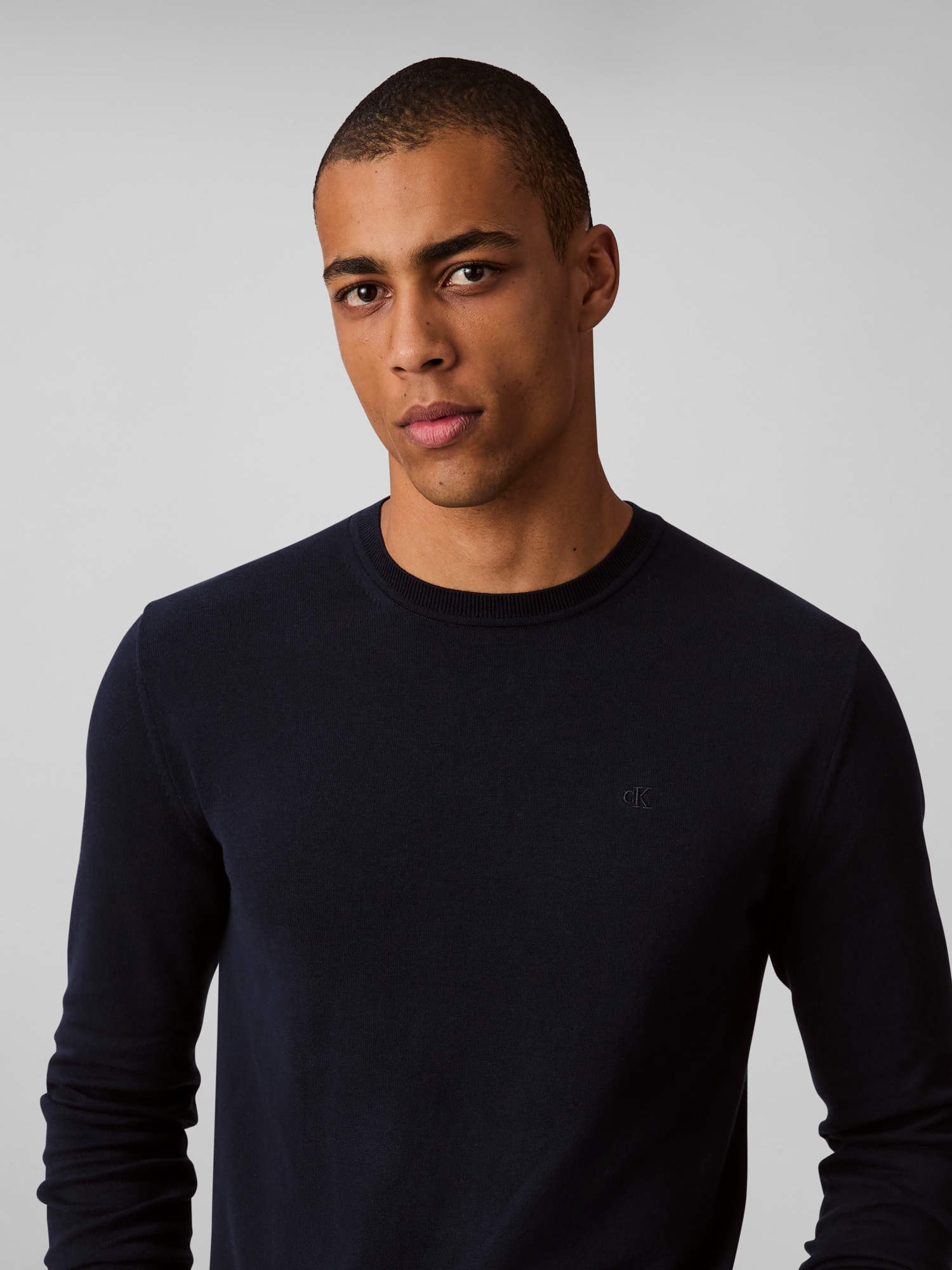 Calvin Klein Strickpullover »LS SUPIMA COTTON CREW 14GG« Mit Rundhalsausschnitt