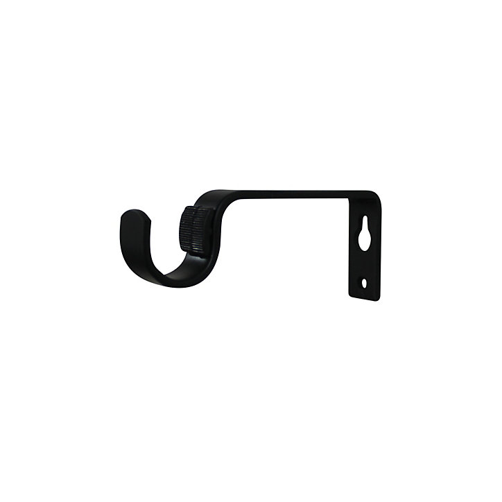 Ensemble barre à rideaux extensible embout cône GoodHome noir mat L.120/210 cm Ø16/19cm