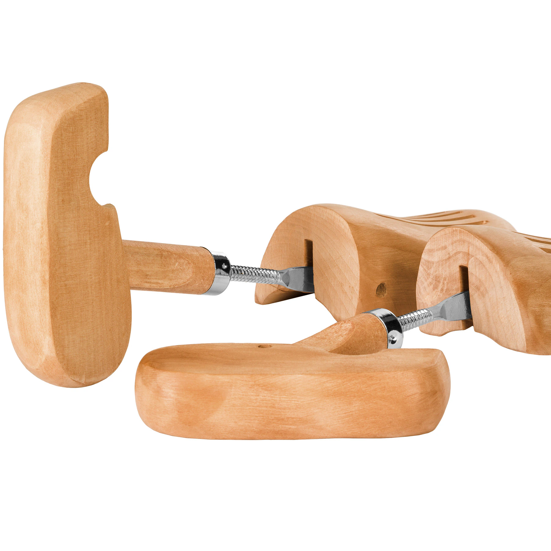 tectake® 3 Paar Schraubspanner, aus Lotusholz, Verhinderung von Gehfalten, gute Luftzirkulation