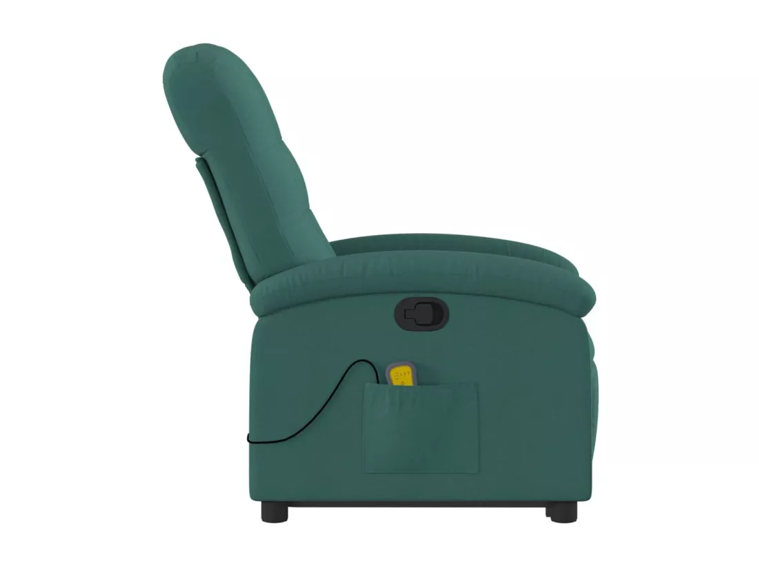 Fauteuil inclinable massant Vert foncé Tissu