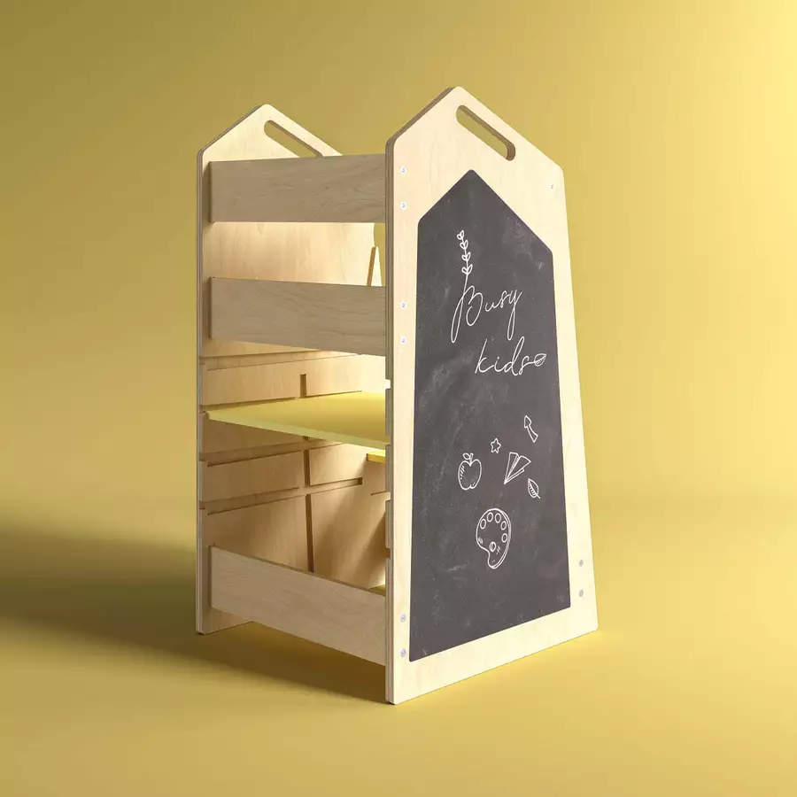 Montessori® Lernturm - XXL - Multifunktionaler Helferturm 5-in-1 Montessori® by Busy Kids mehrfarbig