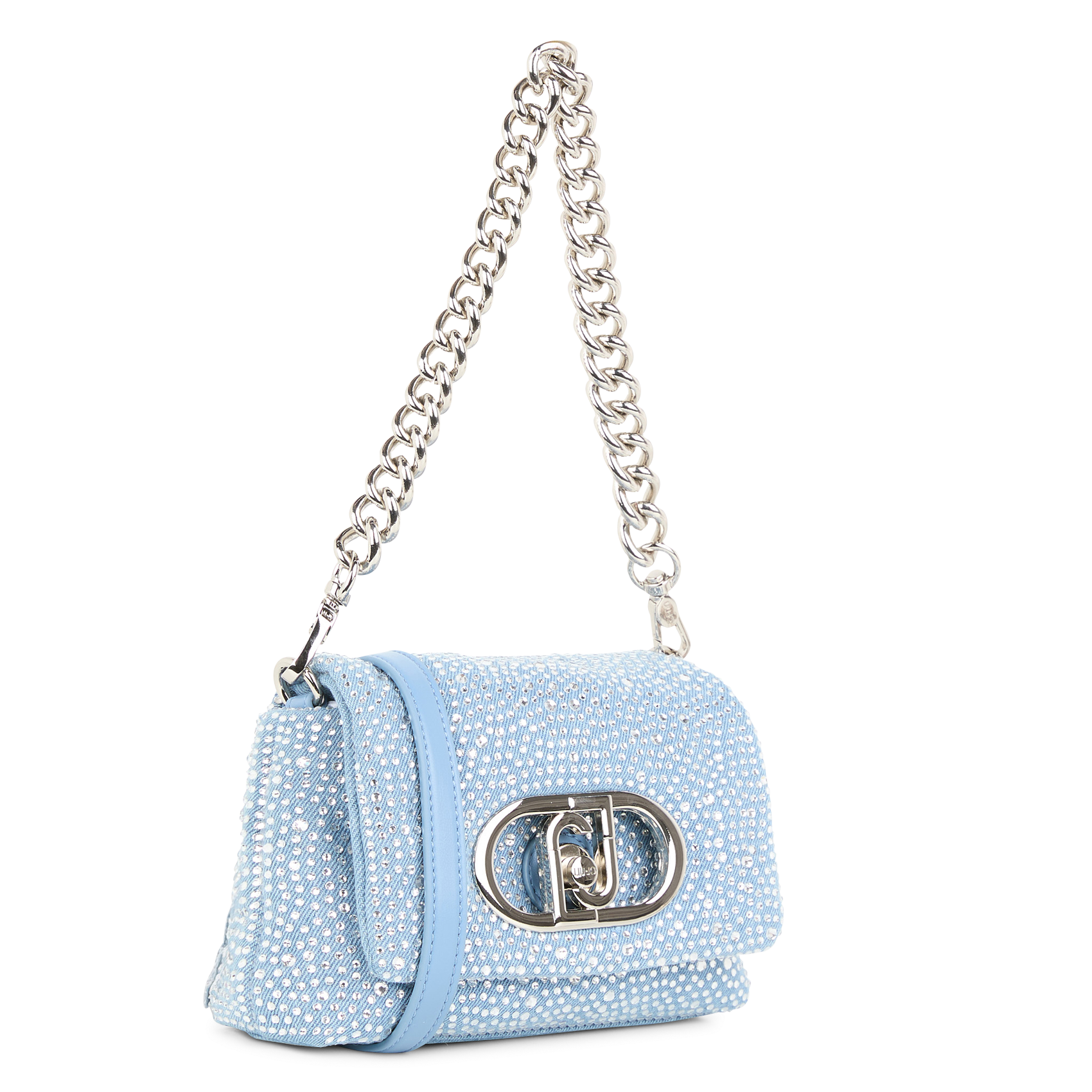 Sac porté épaule à strass | Bleu