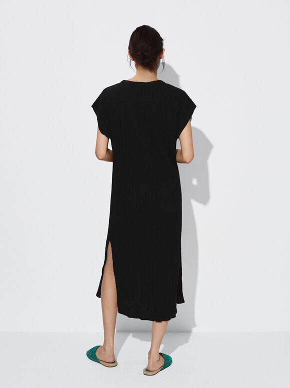 Vestido midi estruturado - Preto