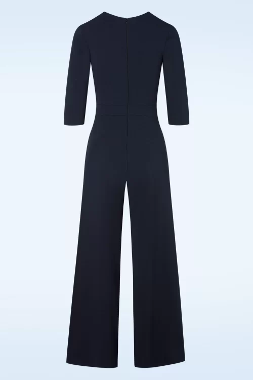 Vintage Chic for Topvintage Iris jumpsuit in marineblauw
