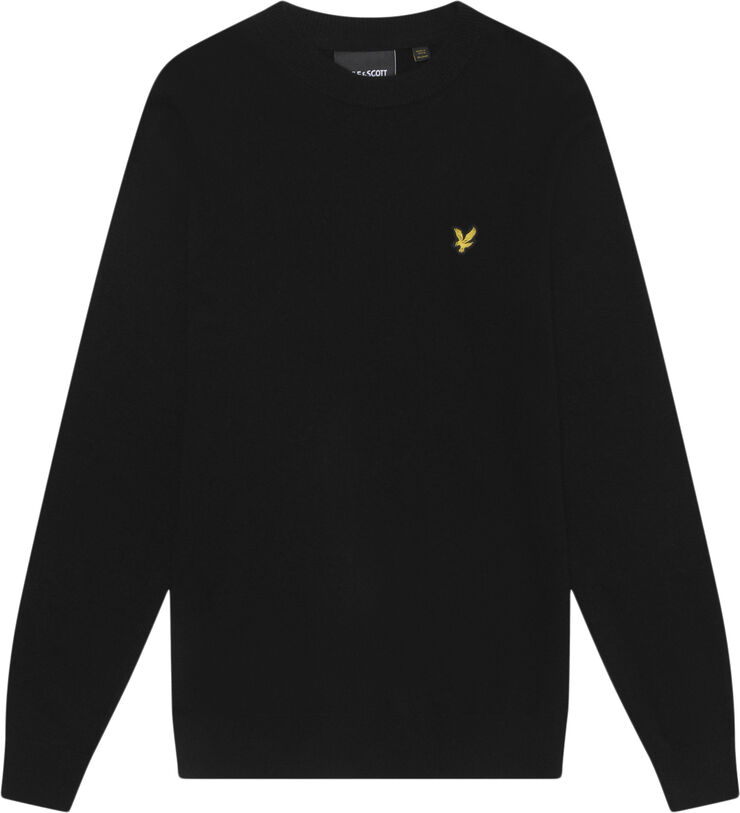 Lyle & Scott Lambswool Blend Crew Neck Jumper W155 jet black marl