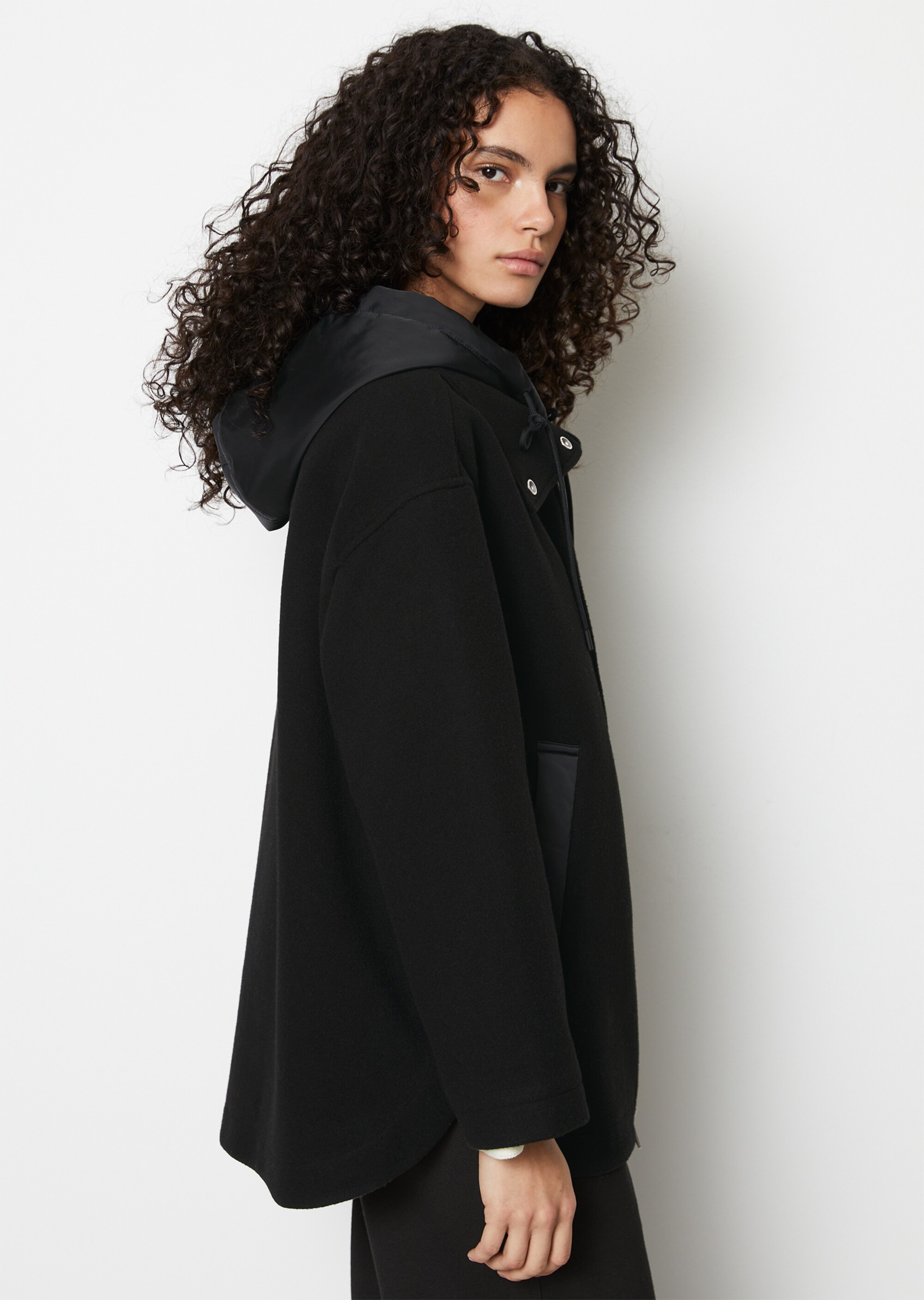 Wolljacke im Cape-Stil relaxedaus Wolle-Mix