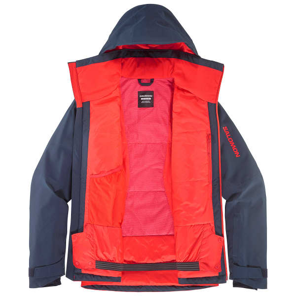 Veste de ski SALOMON HIGHLAND JACKET M CARBON/FIERY RED