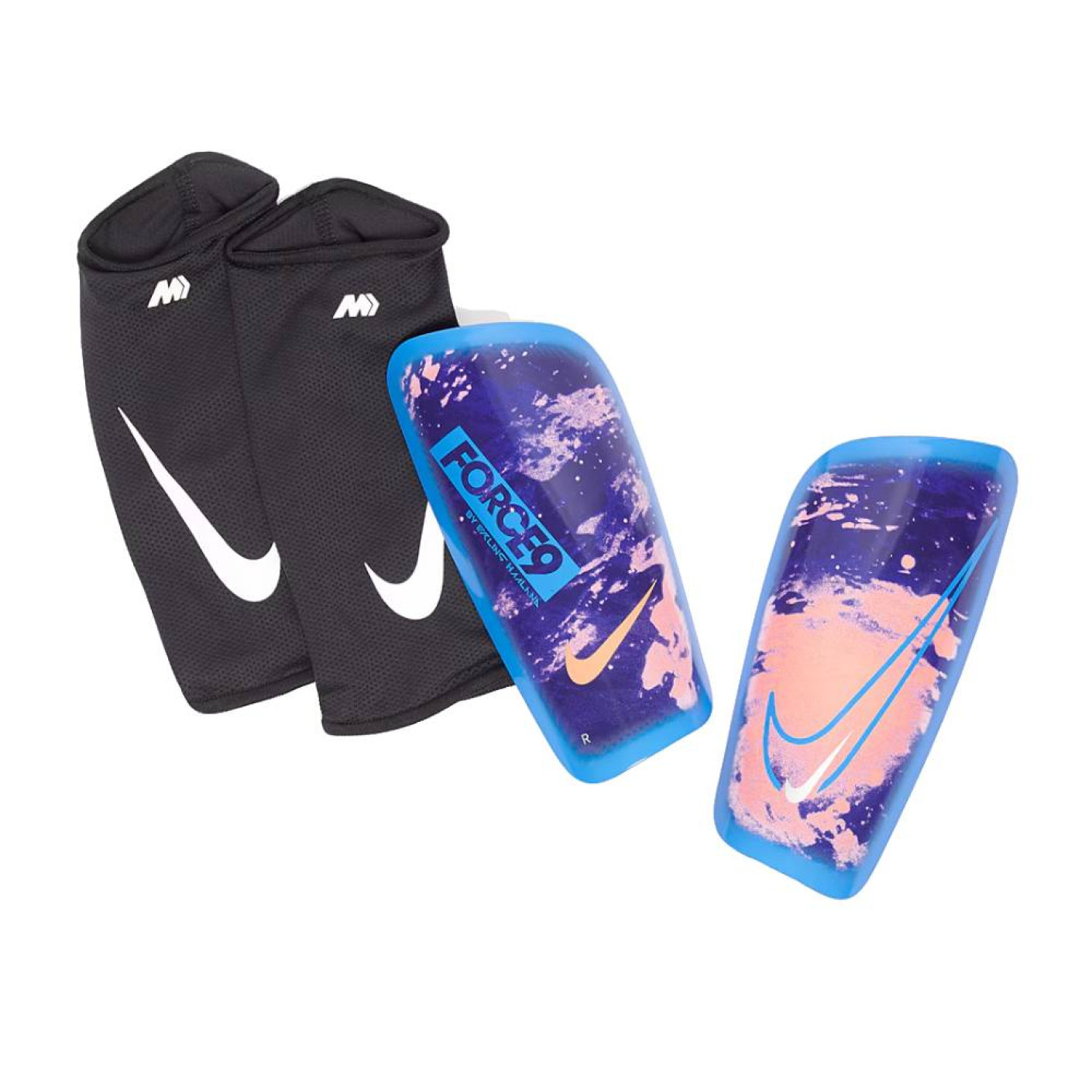 Nike Mercurial Lite Haaland Scheenbeschermers Blauw Oranje