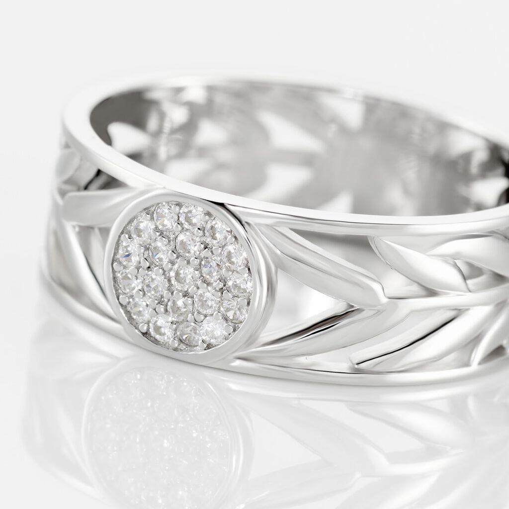 Bague Appius Argent Blanc Oxyde De Zirconium