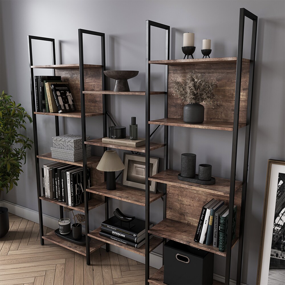 Vicco Bücherregal Fyrk Eiche Schwarz 158 x 167 cm offene Fächer