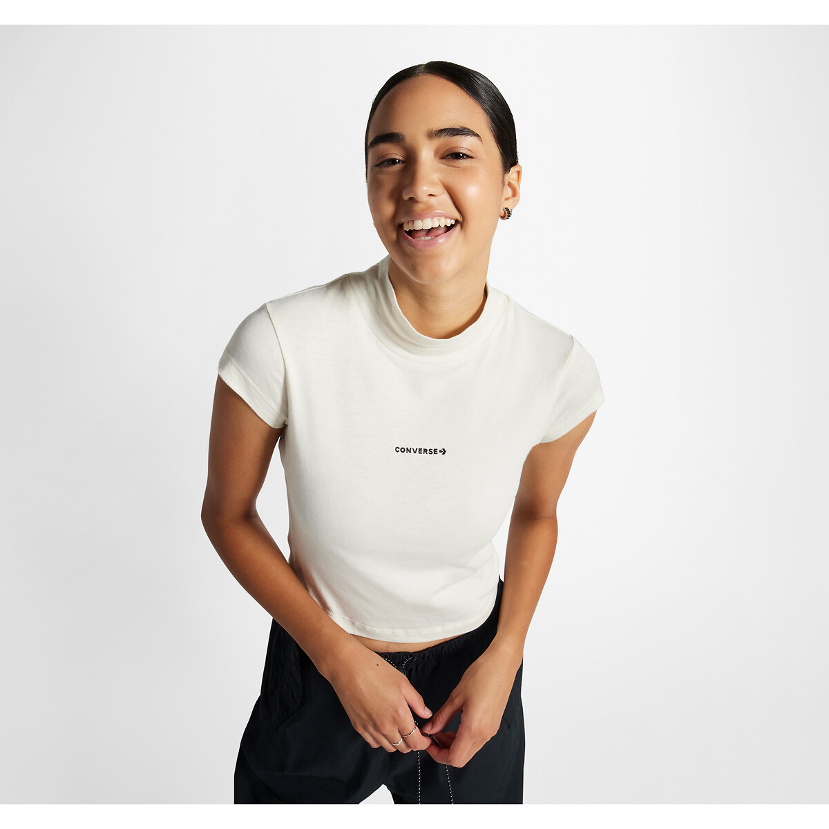 CONVERSE<br>Camiseta com gola alta e logo da marca