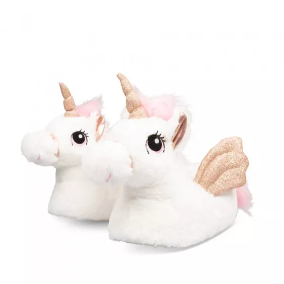 Chaussons peluche licorne BLANC MERRY SCOTT