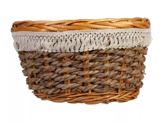 Panier rond en osier marron 25x25x15h cm