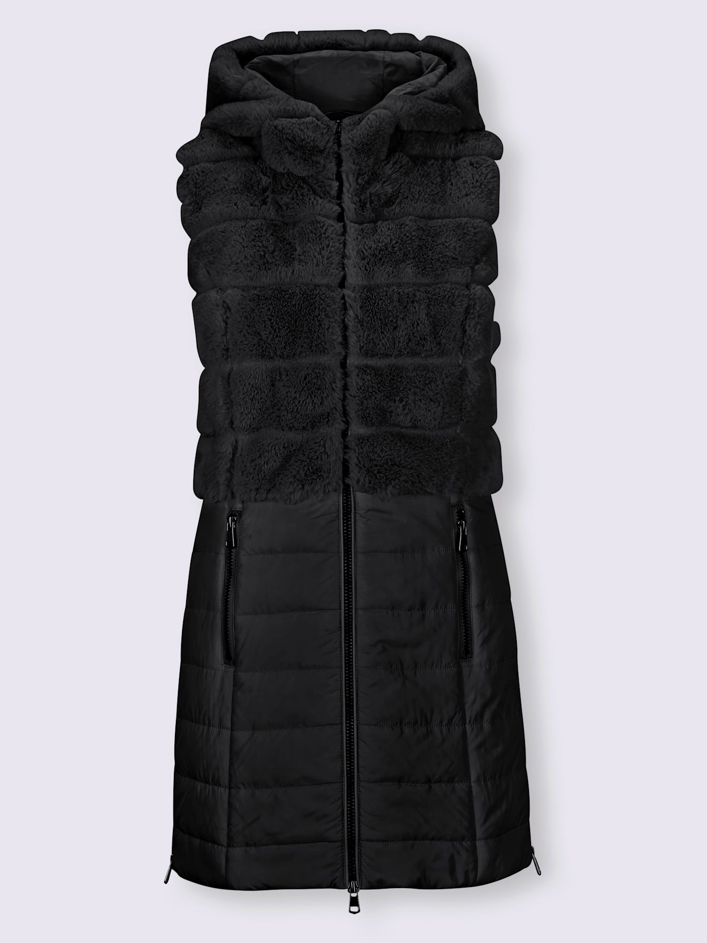 Gilet matelassé mélange de matières tendance