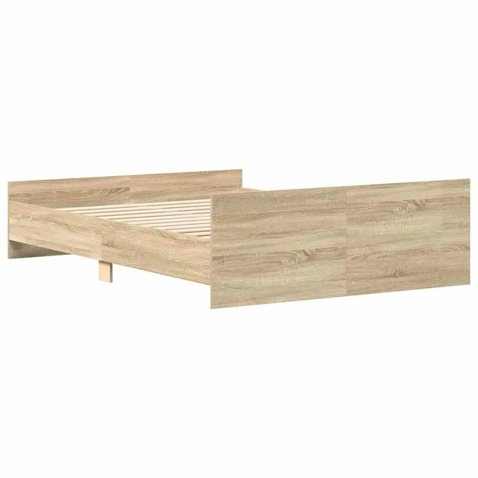 vidaXL - Bed frame met hoofd- en voeteneinde - sonoma eikenkleur - 140x200 cm