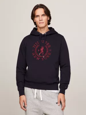 Moletom com capuz oversized com logo Crest