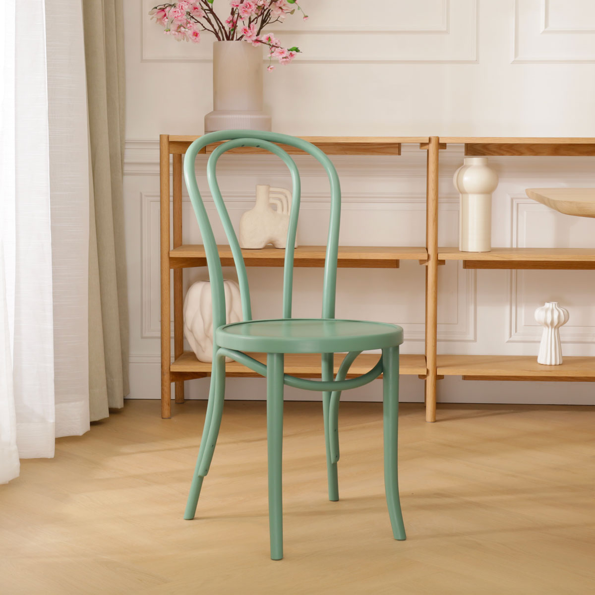 Houten bistrostoel Vienna no. 18  - groen