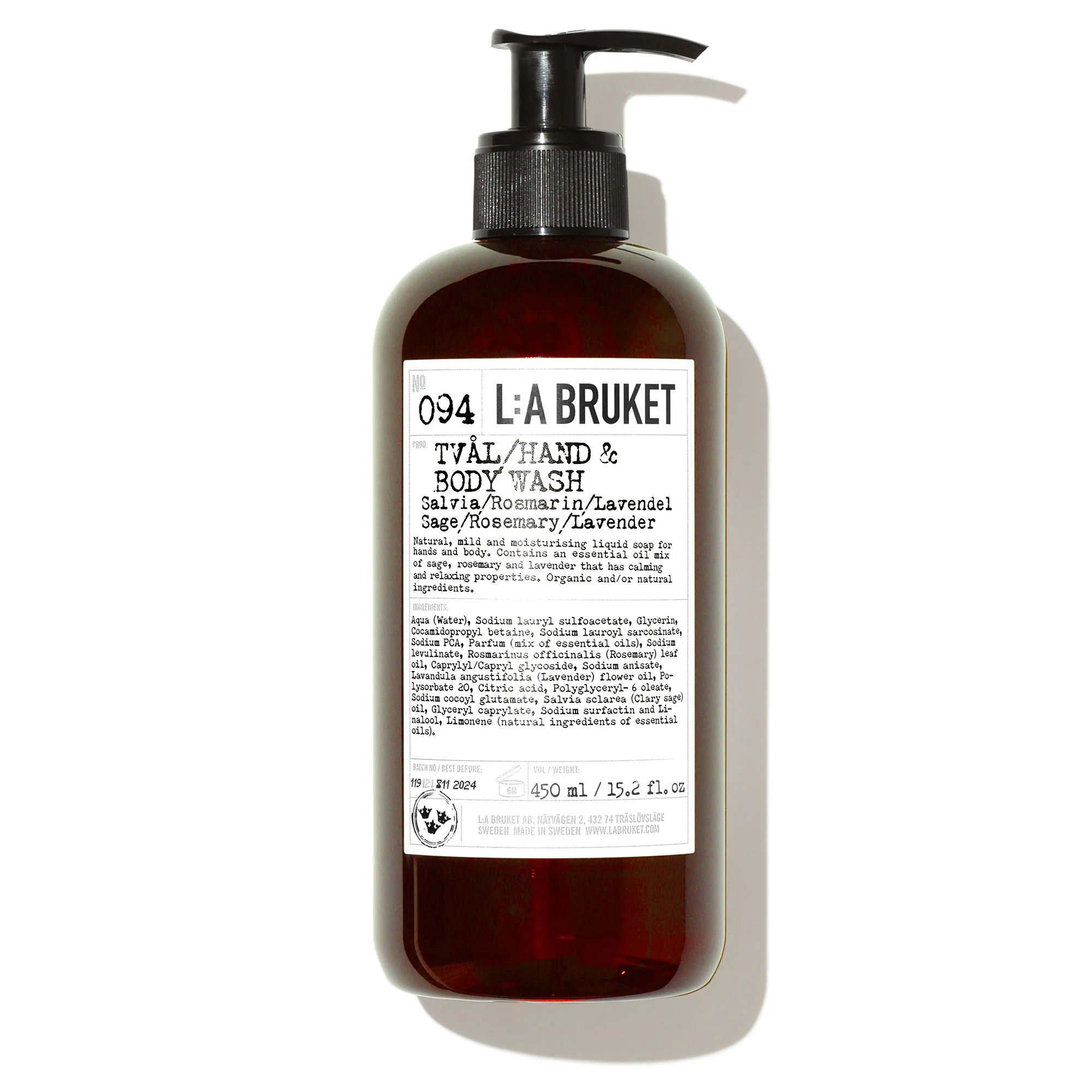 L:a Bruket Hand & Body Wash Nettoyant Sauge Romarin Lavande 094