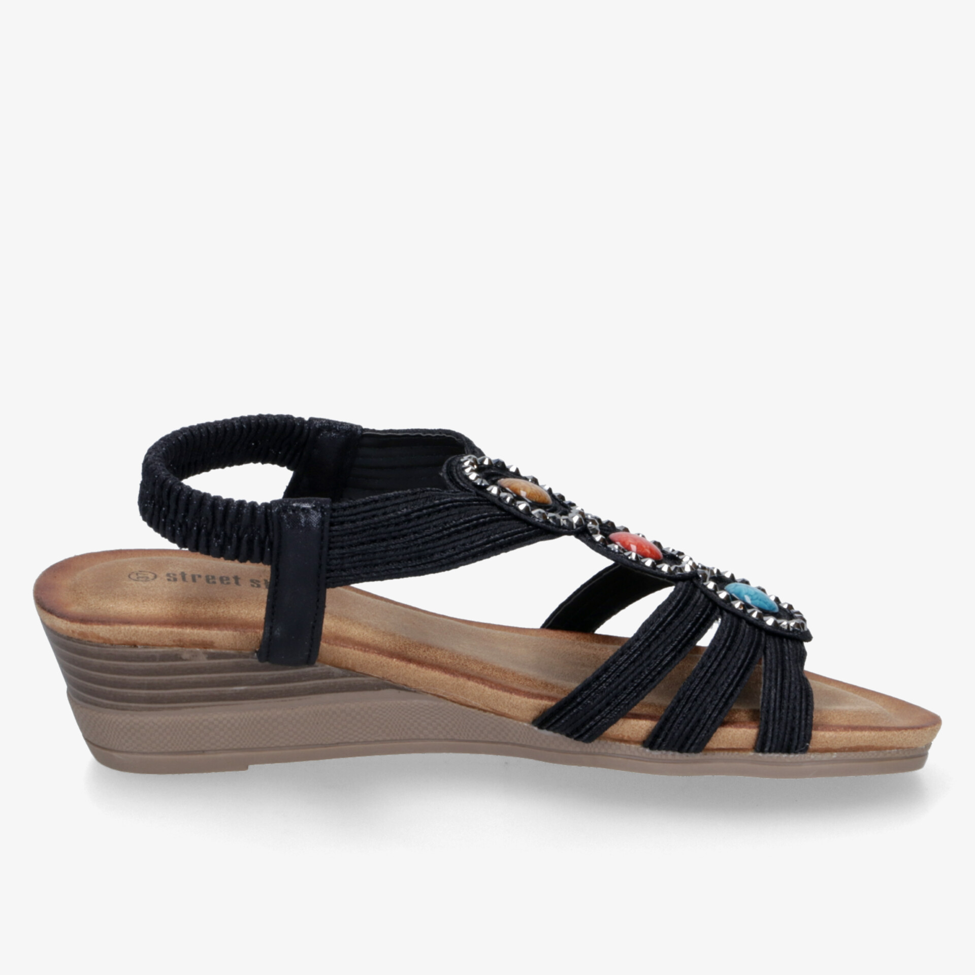street shoes Damen Keilsandalen schwarz